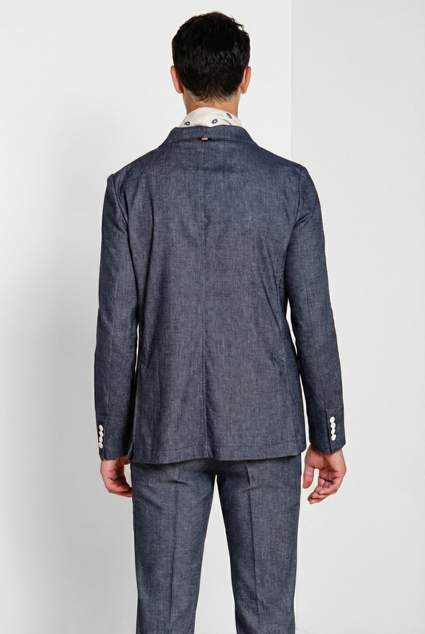 Summer men's Jacket blazer double-breasted in denim