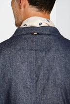 Summer blazer chaqueta hombre cruzado en denim