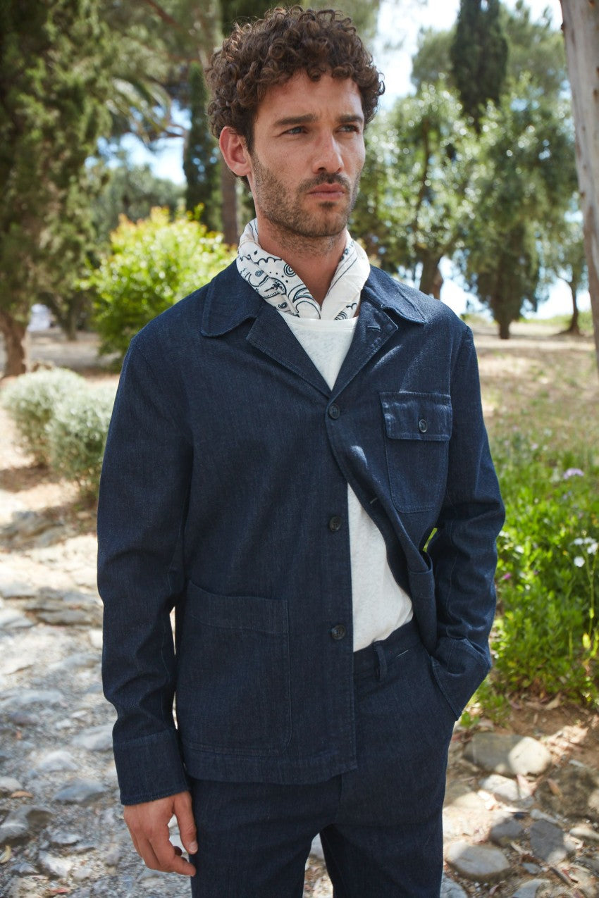 Work men's overshirt jacket in denim