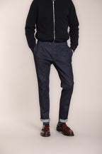 Foto 1 New York 2 Pinces pantalone chino uomo in denim stretch regular fit