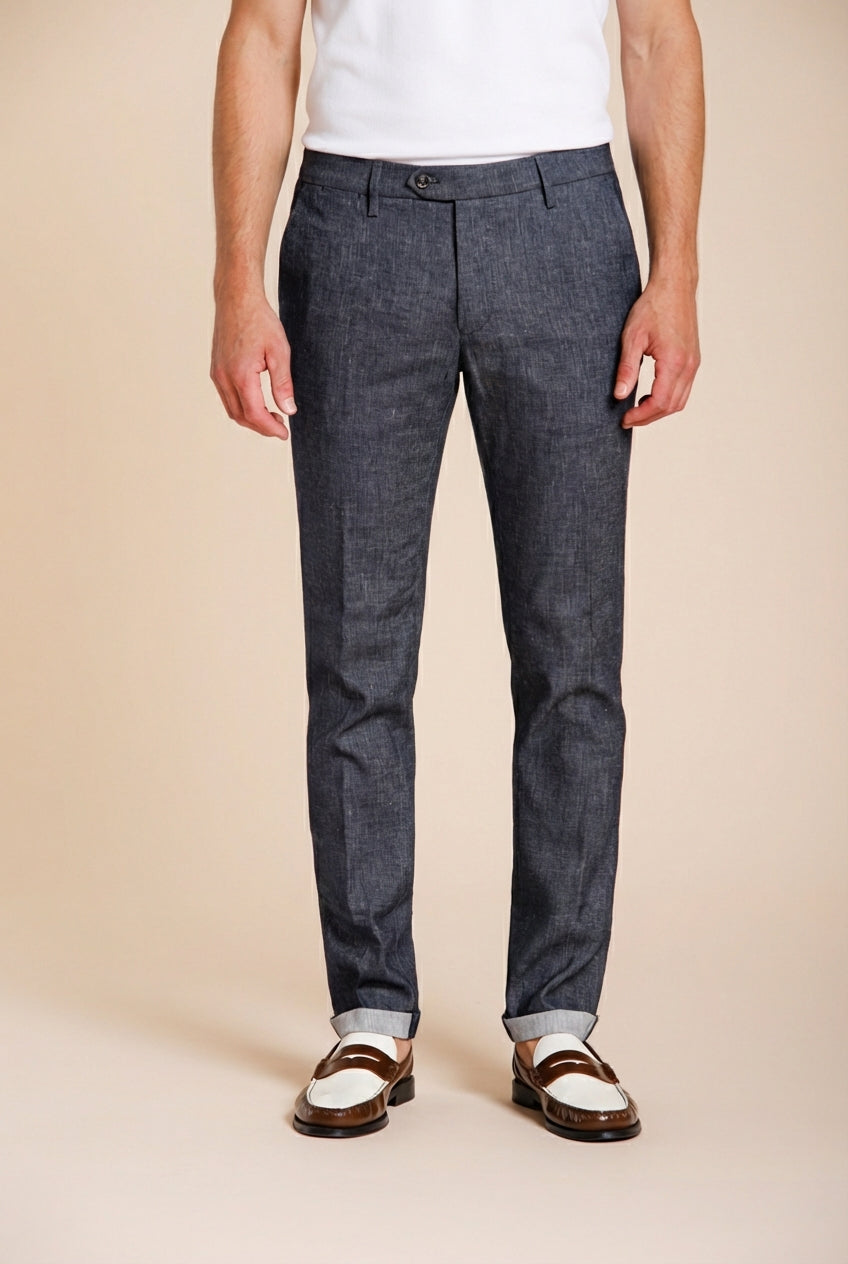 Milano pantalone chino uomo in denim extra slim fit
