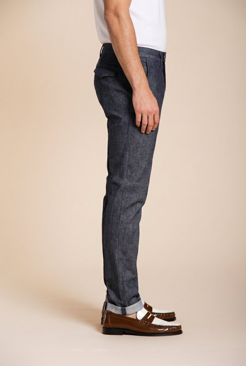 Milano men's chino pants in denim extra slim fit