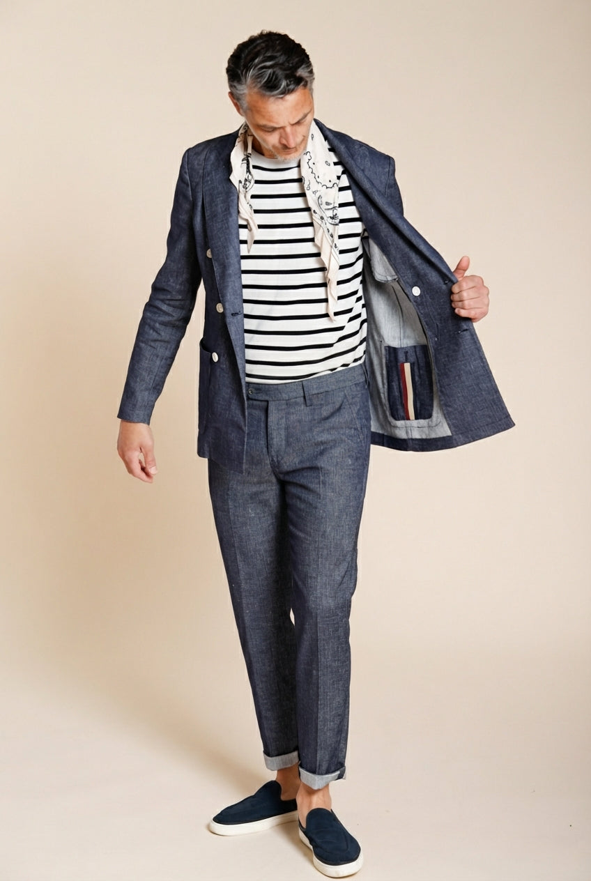 Milano men's chino pants in denim extra slim fit