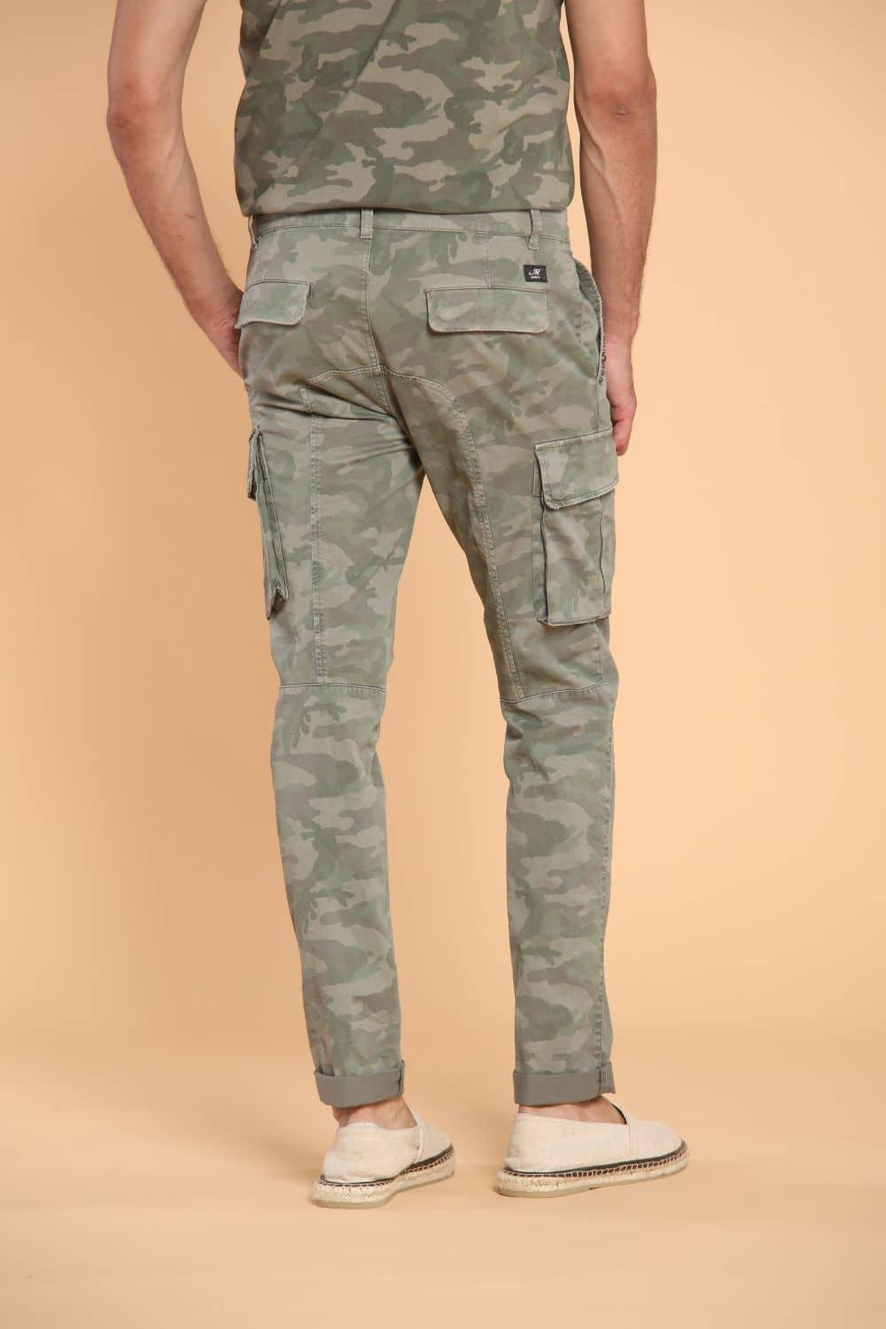 Chile men's cargo pants  in cotton with camouflage pattern  extra slim ①