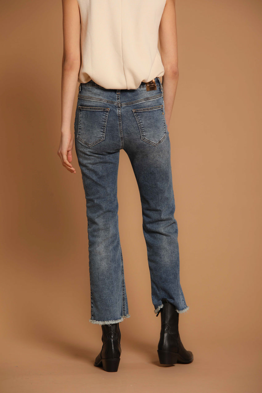 Olivia pantalón mujer 5 bolsilllos trompeta en denim stretch ajuste slim