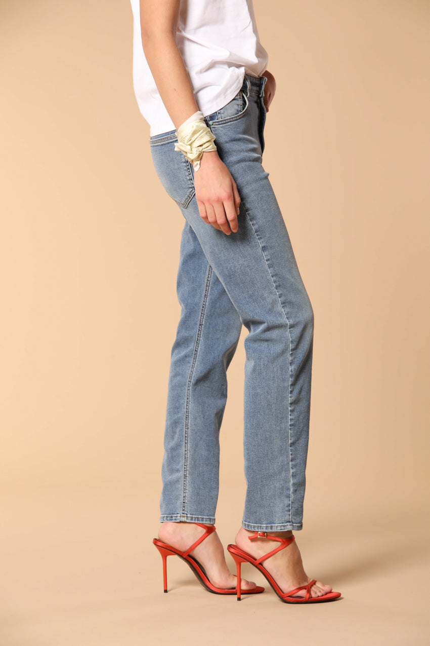 Agnes 5-pocket women's Pants in blue stretch denim regular fit