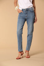 Agnes 5-pocket women's Pants in blue stretch denim regular fit