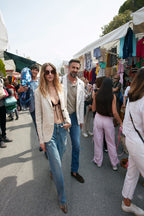 Victoria 5-Tasche Damenhose in Stretch-Denim Blau Straight Fit