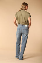 Victoria 5-Tasche Damenhose in Stretch-Denim Blau Straight Fit