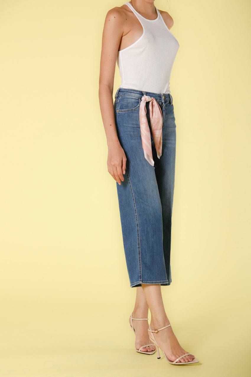 Immagine 5 di pantalone donna 5 tasche in denim blu navy modello Samantha di Mason's