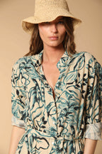 Colette Dress abito lungo donna in tela misto lino e viscosa con stampa a fiori