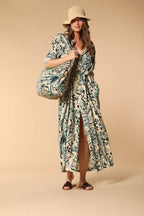 Colette Dress abito lungo donna in tela misto lino e viscosa con stampa a fiori