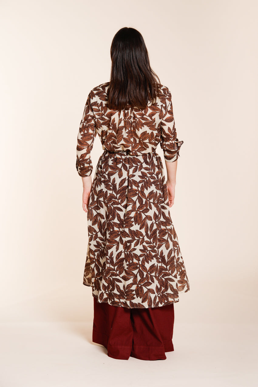 Nicole Dress women's dress in cotton muslin with ramage print