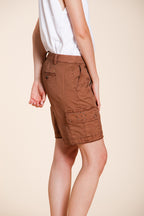 Chile bermuda cargo femme en twill léger stretch slim fit