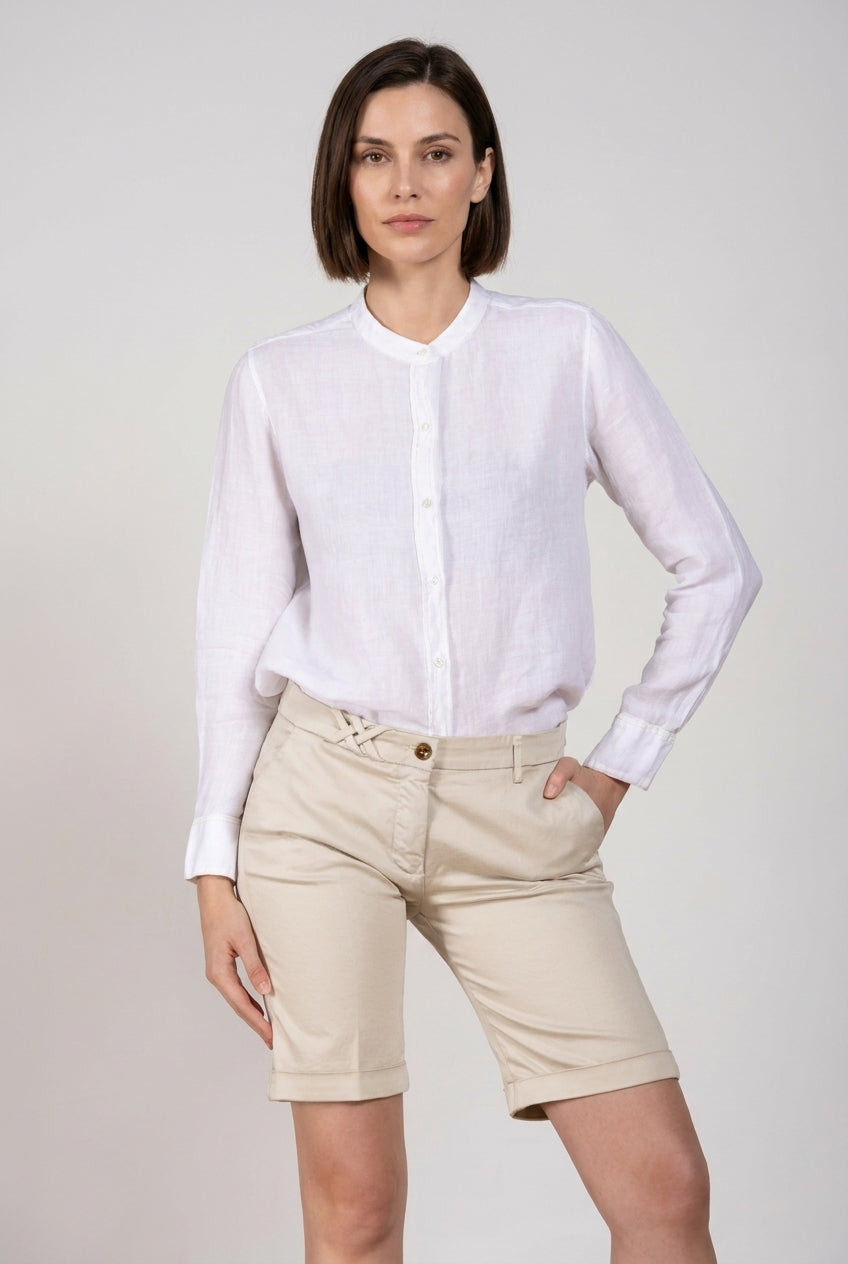 New York bermuda chino mujer de satén stretch slim fit