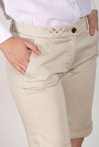 New York bermuda chino mujer de satén stretch slim fit