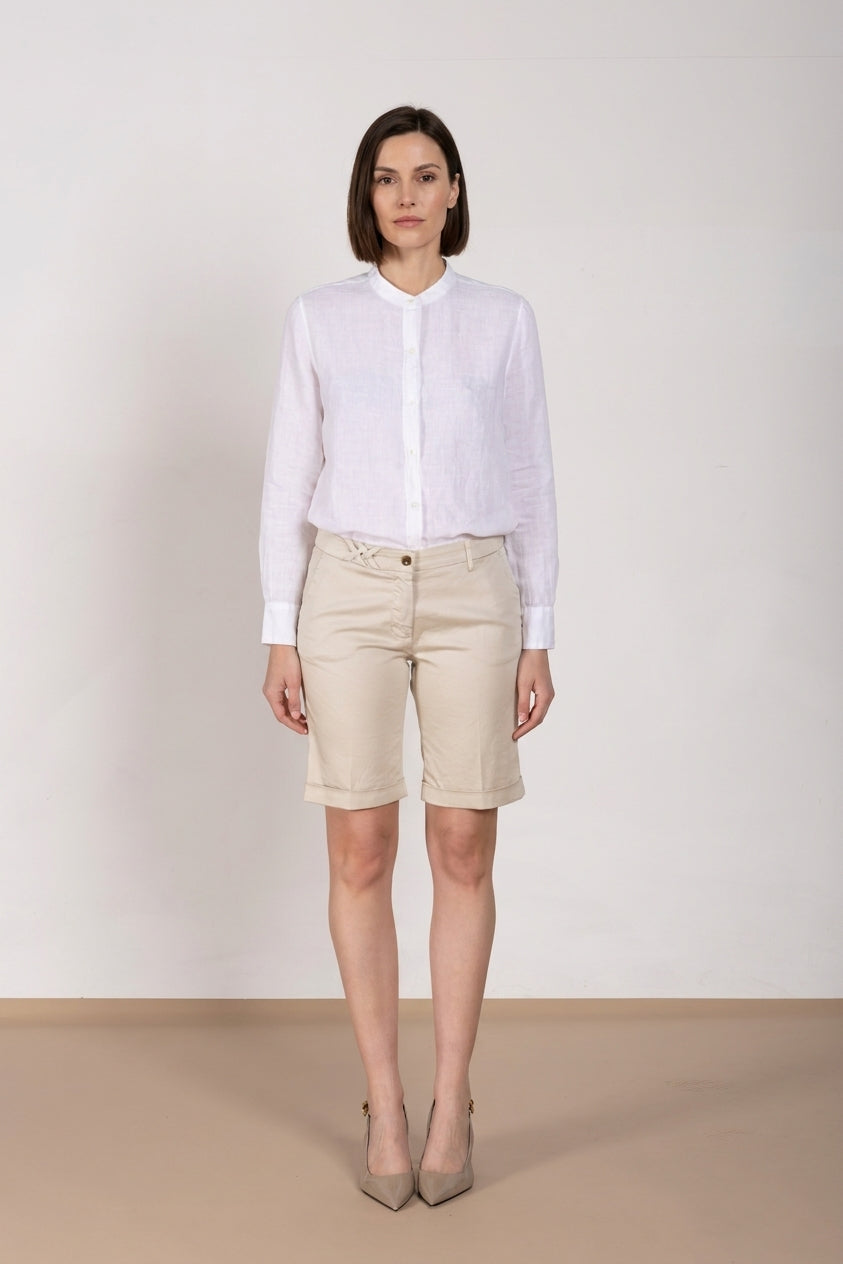 New York bermuda chino mujer de satén stretch slim fit