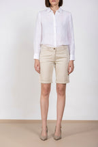 New York bermuda chino mujer de satén stretch slim fit