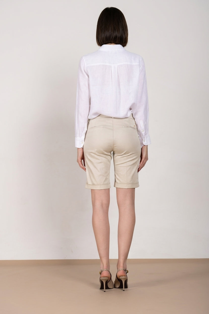 New York bermuda chino mujer de satén stretch slim fit