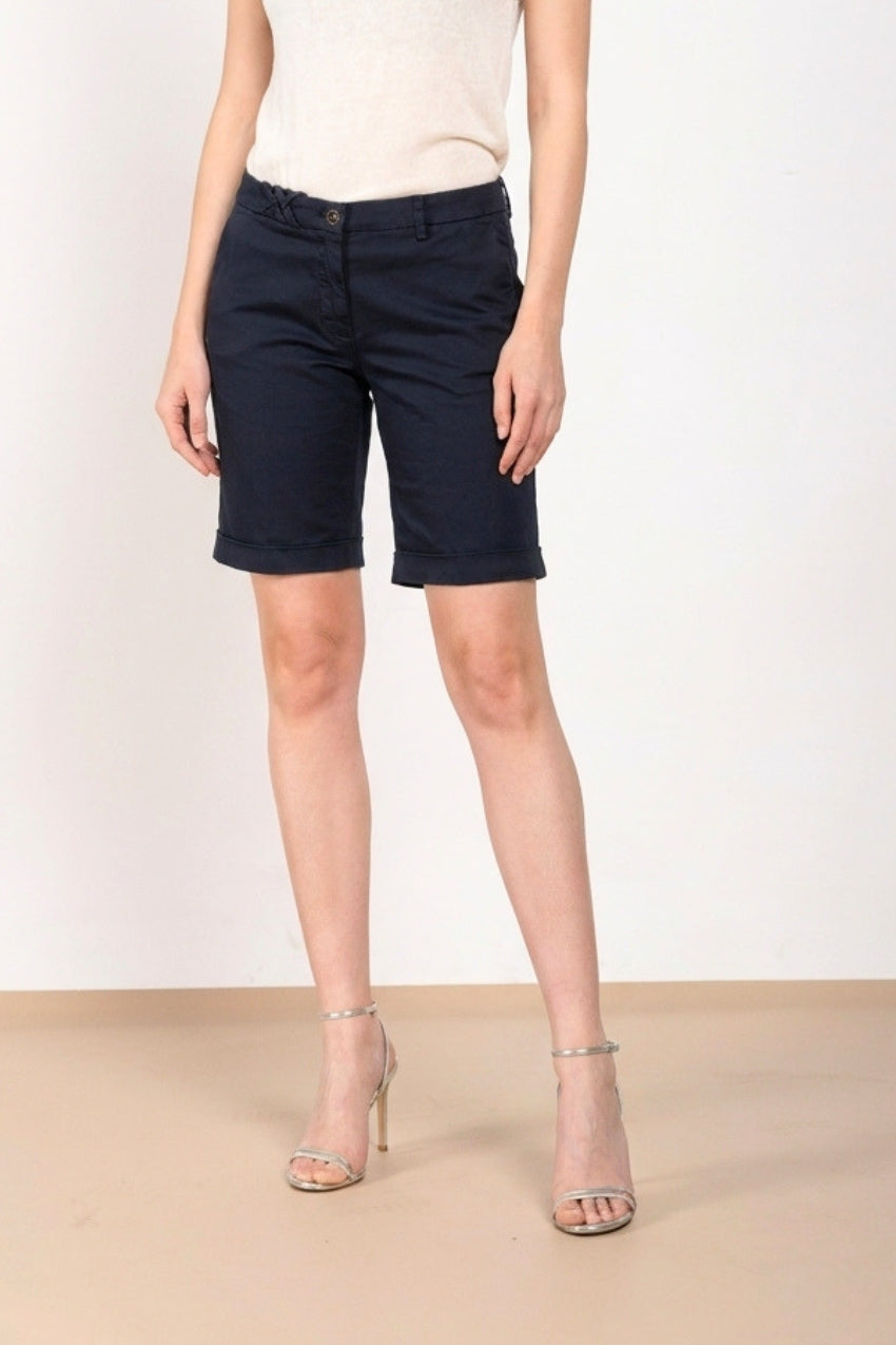 New York bermuda chino mujer en satén stretch slim fit