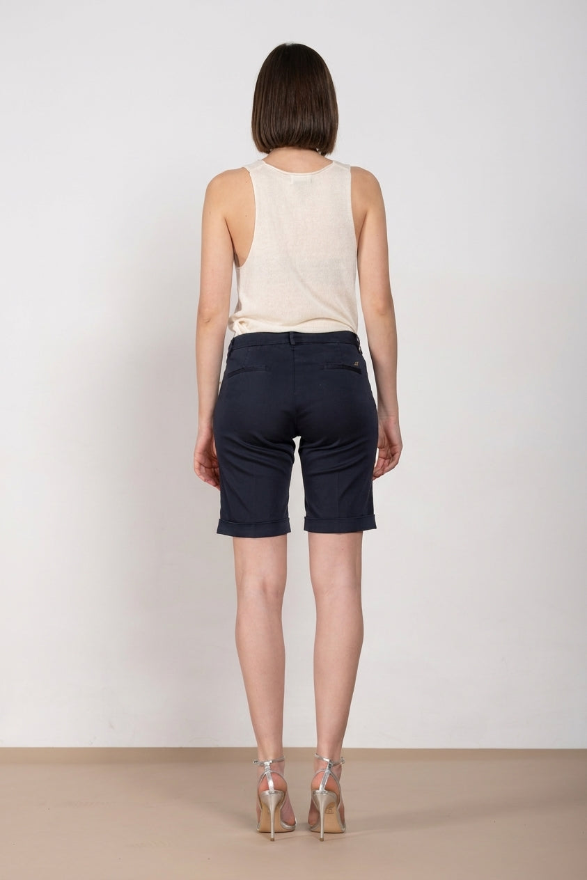 New York bermuda chino mujer en satén stretch slim fit