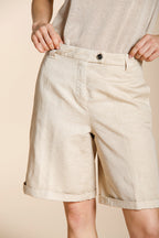 Brigitte women's chino bermuda in slub cotton and linen relaxed fit