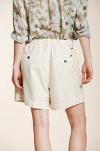 Dallas bermuda cargo donna in cotone fiammato relaxed fit