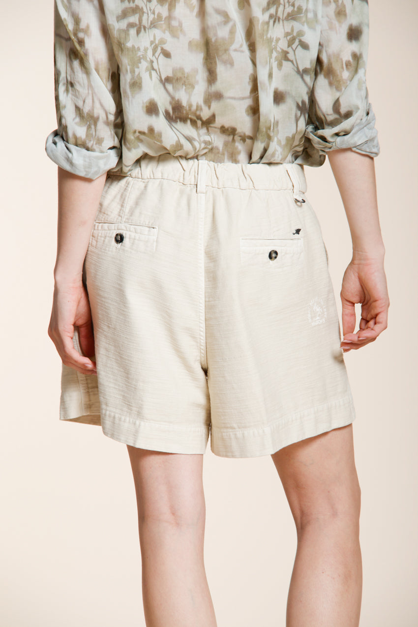 Dallas bermuda cargo donna in cotone fiammato relaxed fit