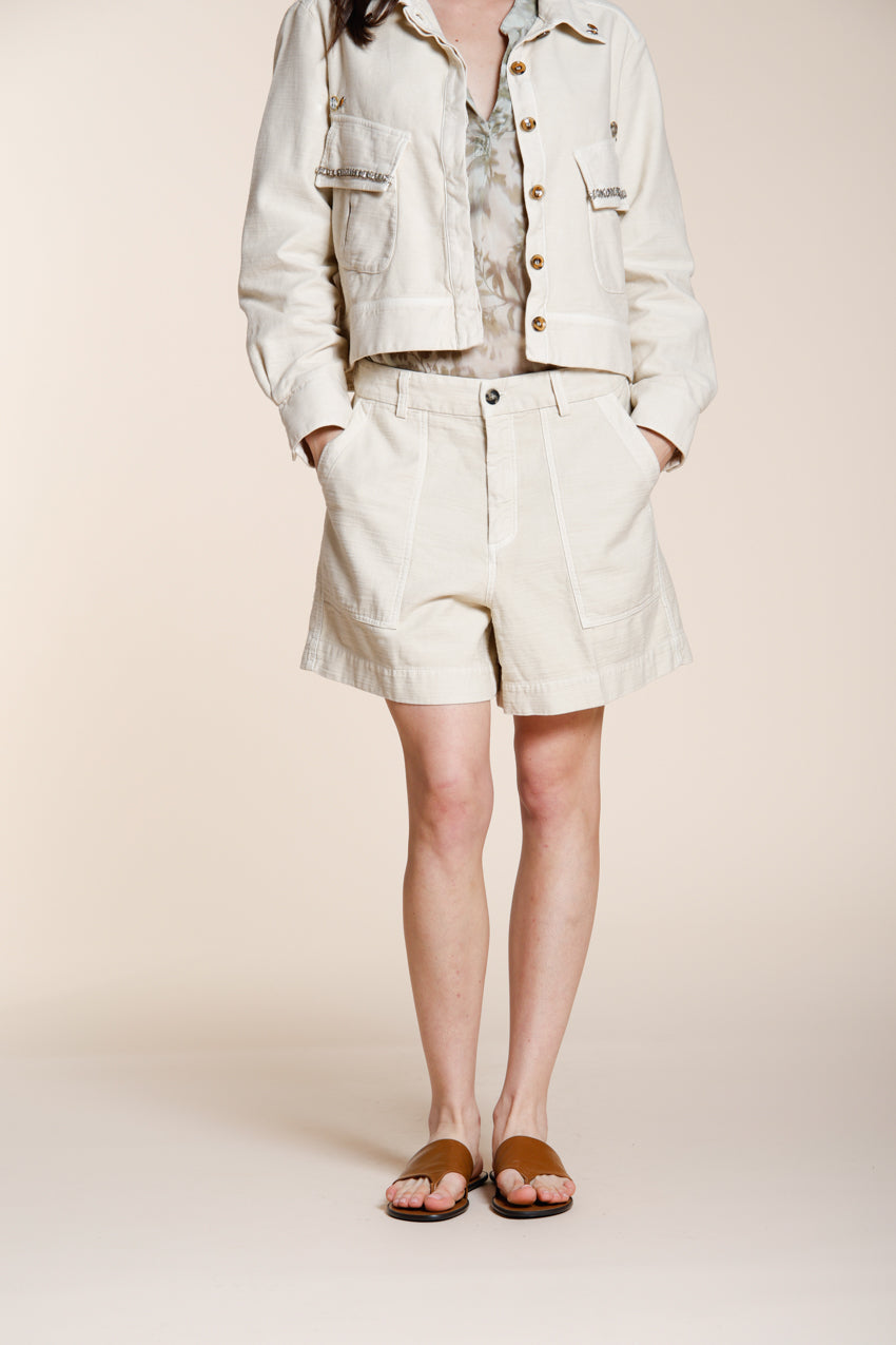 Dallas Damen Cargo Bermuda aus Flammgarn-Baumwolle relaxed fit