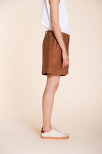 Dallas bermuda cargo donna in cotone fiammato relaxed fit