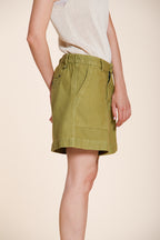 Dallas women's cargo bermuda in slub cotton relaxed fit