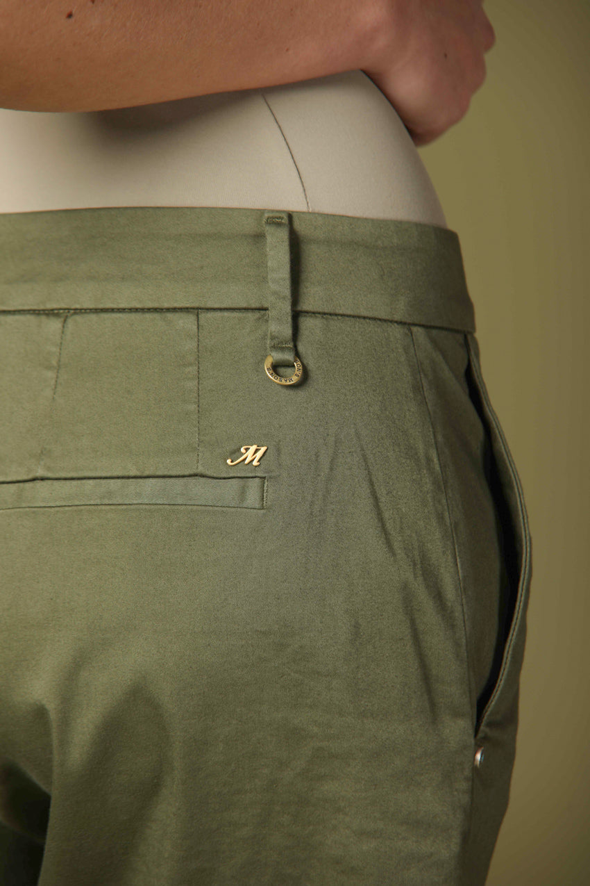 Image 3 of Mason's women's New York model chino bermuda in green color, regular fit