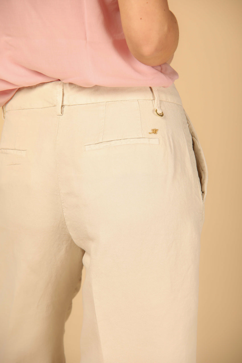 immagine 4 di bermuda chino donna colore stucco in tencel lino fit regular di Mason's