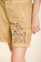 Baltimora bermuda cargo mujer de panama flameado relaxed fit