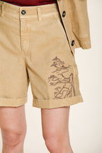 Baltimora bermuda cargo mujer de panama flameado relaxed fit