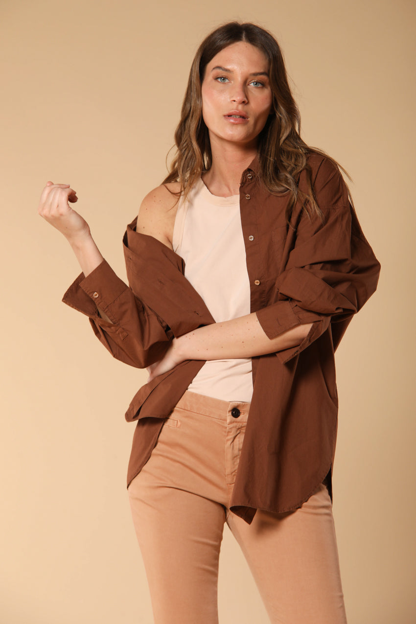 Lauren camisa de mujer de manga larga en popelina