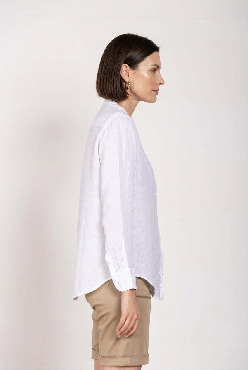 Delhi Hemd Damen Langarm aus Leinen-Canvas