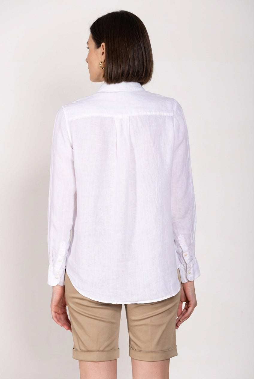 Delhi Hemd Damen Langarm aus Leinen-Canvas