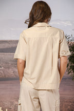 Florida camisa de mujer de manga corta en popelina