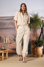 Florida camisa de mujer de manga corta en popelina