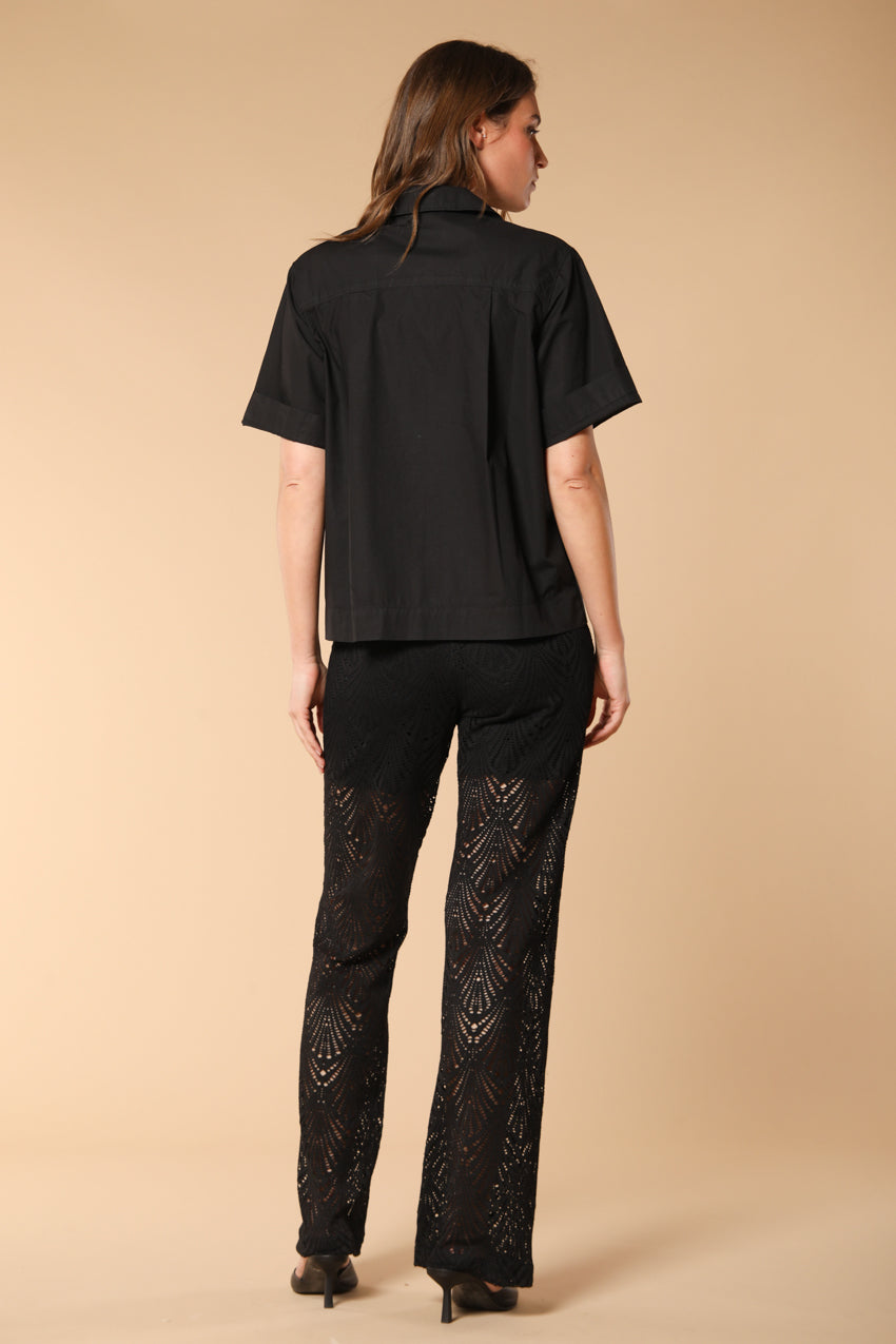 Florida camisa de mujer de manga corta en popelina