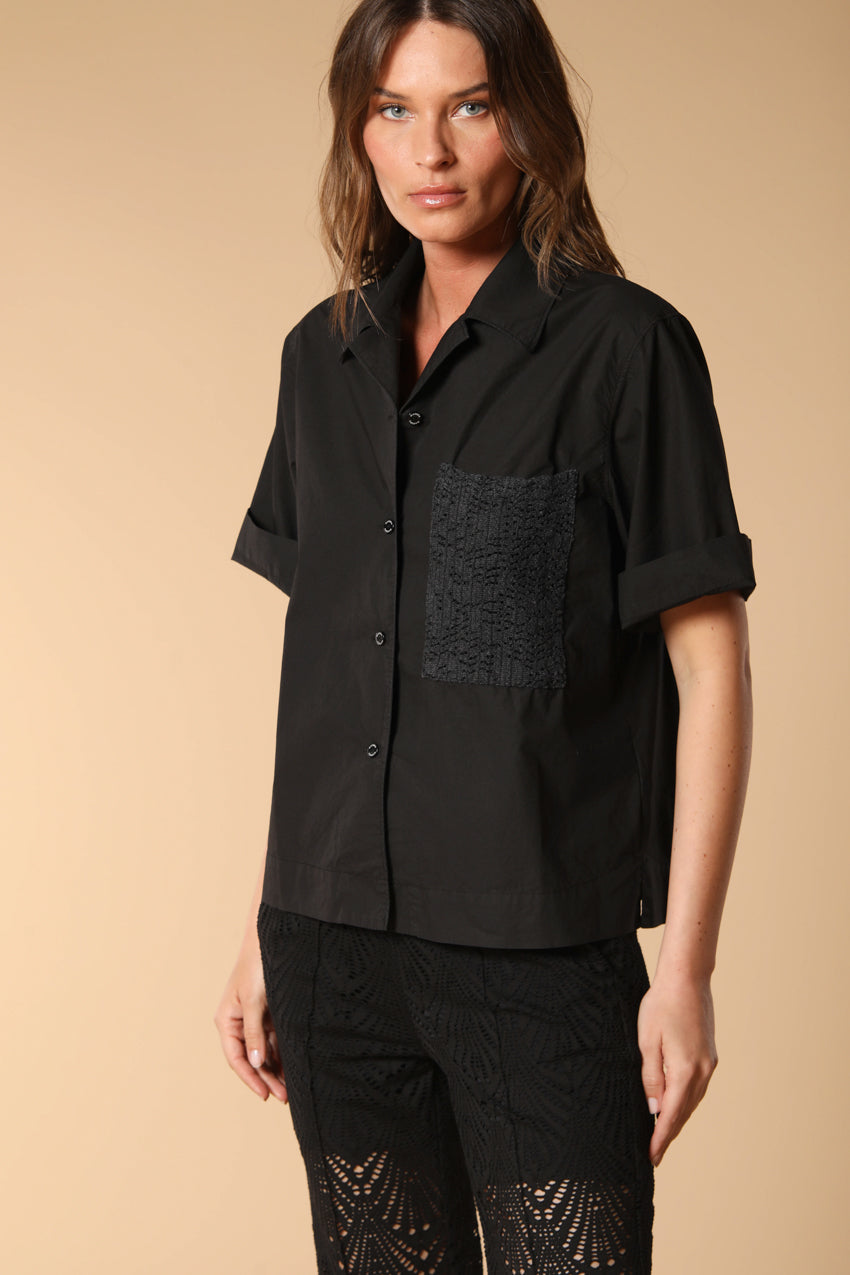 Florida camisa de mujer de manga corta en popelina