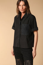 Florida camisa de mujer de manga corta en popelina