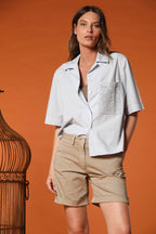 Florida camisa de mujer de manga corta en popelina