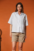 Florida camisa de mujer de manga corta en popelina