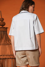 Florida camisa de mujer de manga corta en popelina