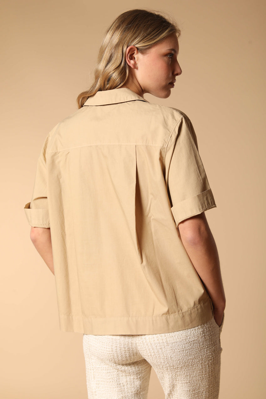Florida camisa de mujer de manga corta en popelina