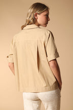 Florida camisa de mujer de manga corta en popelina