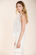 Karina chemise sans manches femme en maille crochet