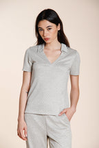 Ada camicia donna a manica corta in tricot lurex